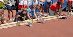 Students compete in the Junior Solar Sprint at Madison City Schools Stadium in 2014. Jarod Harris was first-place winner this year. (CONTRIBUTED