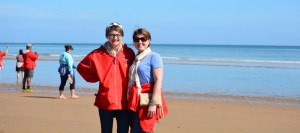 Erin Stender, at left, and Erin Coggins from Sparkman High School stand on Omaha Beach, France during the National History Day Albert H. Small Normandy Scholars' Institute. (CONTRIBUTED) 
