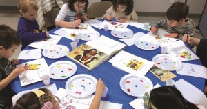 Budding artists try their hand with an art project during a home-school session. (CONTRIBUTED) 