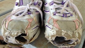 Madison United Methodist Church completed a shoe drive to help HEALS (Health Establishments at Local Schools). This photograph shows an actual pair of worn-out shoes that a HEALS patient was wearing. (CONTRIBUTED)