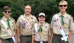 Members of Boy Scout Troop 204 Adam Touchtone, from left, Assistant Scoutmaster David Cole, Alex Cole and Britton Beane attended the 2015 National Order of the Arrow Conference in Lansing, Mich. (CONTRIBUTED) 