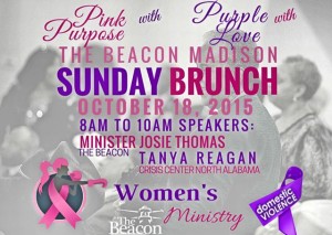 Beacon Hill Worship Center will host the "Pink with Purpose, Purple with Love" brunch on Oct. 18 from 8 to 10 a.m. (CONTRIBUTED) 