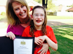 Teresa Smith and her daughter Lakely Stapler are happy that Gov. Robert Bentley declared Sept. 18 as Pitt Hopkins Syndrome Awareness Day. (CONTRIBUTED) 