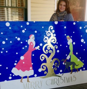Diana Christenson created a vintage Christmas greeting card in art deco style for Christmas Card Lane. CONTRIBUTED