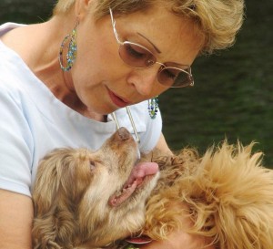Carol Ingram with Pet AuPair Extraordinaire holds Willow, a Cockapoo that she rescued. CONTRIBUTED