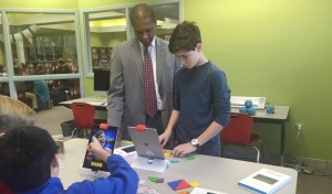 Liberty student Hunter Rials demonstrates a project in Makerspace, one innovation that led to Liberty's honor as "Model School" by International Center for Leadership in Education. CONTRIBUTED