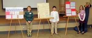 Noah Ried, from left, Austin Edge and Kate Owen won top honors in Tennessee Valley Sons of the American Revolution's poster contest. CONTRIBUTED