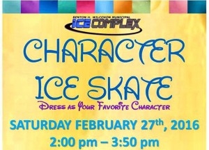 James Clemens Theatre will host "Character Ice Skate" at the Ice Complex in Huntsville on Feb. 27. CONTRIBUTED