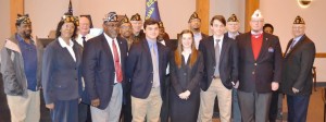 Winners in the Madison County High School Oratorical Contest stand with American Legion members. CONTRIBUTED