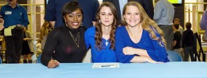Aubri James, at left, from James Clemens High School has signed with Southern University and A&M College in Baton Rouge. Her teammates Emily Jacklin and Caroline Payne also have signed softball scholarships. CONTRIBUTED