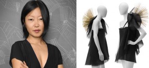 Jean Yu, one designer in "Folk Couture: Fashion and Folk Art," created a black chiffon dress, inspired by a wooden porcupine. CONTRIBUTED