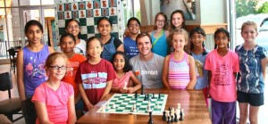 These girls in Madison City Chess League met International Master Danny Rensch in summer 2015. CONTRIBUTED