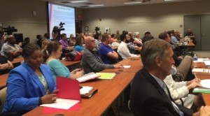 Parents and politicians listened and spoke during a joint meeting of Madison Board of Education and Madison City Council to discuss the impact of Limestone County taxes. CONTRIBUTED