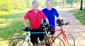 Brothers John, front, and Carl Peck, are retracing a 22-state, 3,700-mile bicycle trip the two made as teenagers in 1976 this summer. CONTRIBUTED 