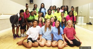 For her Gold Award project in Girl Scouts, Alexi Bolton, seated second from left, organized a performing arts camp in summer 2015 at The Dance Company. CONTRIBUTED