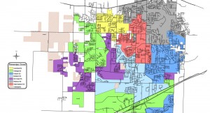 This map shows the proposed elementary school zones for 2016-2017. CONTRIBUTED