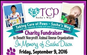 A charity fundraiser at the Elks Lodge on Sept. 9 will benefit "Taking Care of Paws - Sasha's Way." CONTRIBUTED
