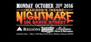 Insanity Complex will host "Nightmare on Skate Street" on Halloween night, Oct. 31. CONTRIBUTED