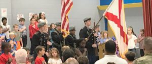James Clemens High School Color Guard opened the veterans' program at Heritage Elementary School. CONTRIBUTED 