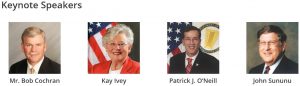 Featured speakers for Energy Summit 2016 are Bob Cochran, Kay Ivey, Patrick J. O'Neill and John Sununu. CONTRIBUTED