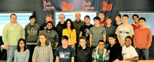 In CyberPatriot competition at Bob Jones High School, student teams were joined by Mayor Paul Finley, cyber security teacher Lee Ann Pessoney, ISACA technical mentor Kevin Cedeno and Camber technical mentor Jacob Henson. CONTRIBUTED