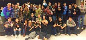 Clint Merritt, seated in center, has been named Alabama Conference of Theatre's Secondary Teacher of the Year. CONTRIBUTED
