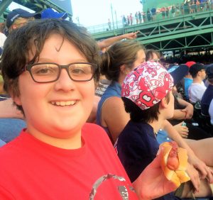 Matt Stern enjoys a bona fide ballpark frank at a Boston Red Sox game in Fenway Park. Matt saw David Ortiz play before his retirement. CONTRIBUTED