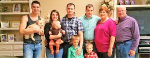 The Cobb family: Adam, (from left) Ben's wife Chelsea and daughter Taylor, Ben, Josh's sons Gavin and Parker, Josh, Peggy and Ralph. CONTRIBUTED