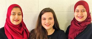 James Clemens Debate Team members Sarah Matar, from left, Olivia Barnes and Reema Matar have qualified to compete in the International Public Policy Forum (IPPF) debate. CONTRIBUTED 