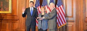 Congressman Mo Brooks was sworn in at the U.S. Capitol on Dec. 2. Speaker of the House Paul Ryan and Brooks' wife Martha Brooks were among the audience members to welcome Brooks back to start his fourth term in Congress. CONTRIBUTED