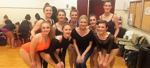 Bob Jones Patriette dancers worked with Rockette and Madison native Danni Heverin (front, third from left) in New York City. CONTRIBUTED