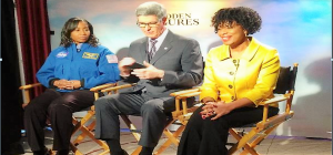 While in New York City, Dr. Shelia Nash-Stevenson, at right, joined a media junket for “Hidden Figures.” CONTRIBUTED