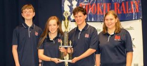 Bob Jones High School won as first-place team in the K-12 Open Section of Rookie Rally. Individual award winners were William Spanier, from left, first; Tyler Wessling, second; Preston Smith, third; Erin Kueck, fourth; and Joseph Quan, fifth. CONTRIBUTED 