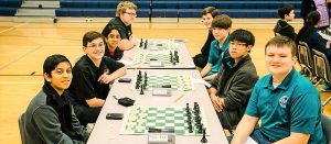 At the North Alabama Team Scholastic Chess Tournament, a team from Liberty Middle School (on left) faces a team from Discovery Middle School. CONTRIBUTED/Scott Wilhelm